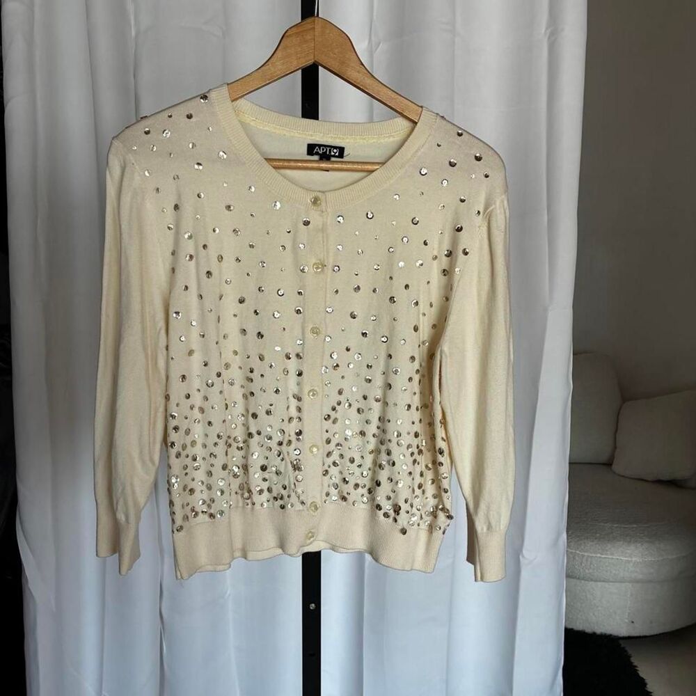 Apt-9 Women's Cream and White Cardigan